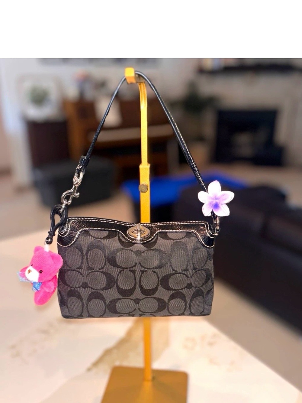 Coach Black Signature Canvas Shoulder Bag